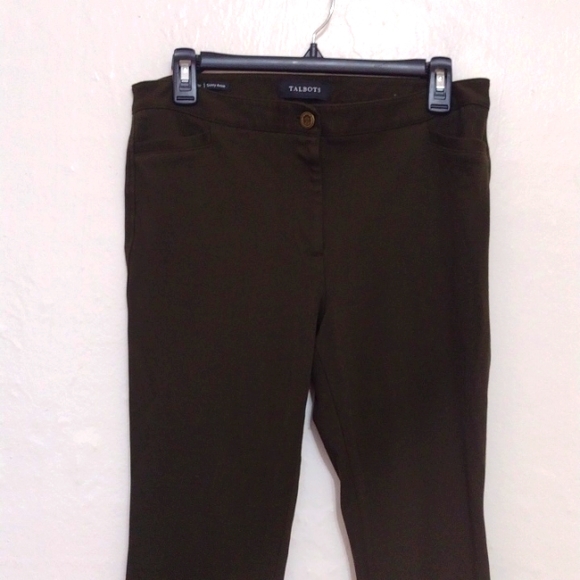 Talbots Dark Army Green Stretch Knit Skinny Ankle Pants Size 8p NEW - Picture 3 of 13